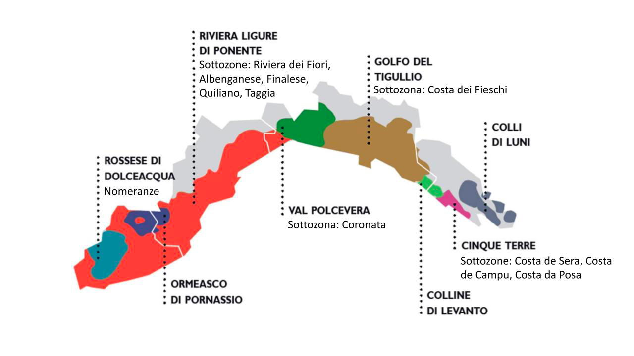 Mappa vini Doc Liguri