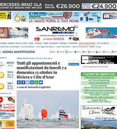 <p>Tutti gli appuntamenti e manifestazioni da lunedì 7 a domenica 13 ottobre in Riviera e Côte d'Azur</p>