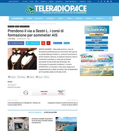 <p>Prendono il via a Sestri L. i corsi di formazione per sommelier AIS</p>