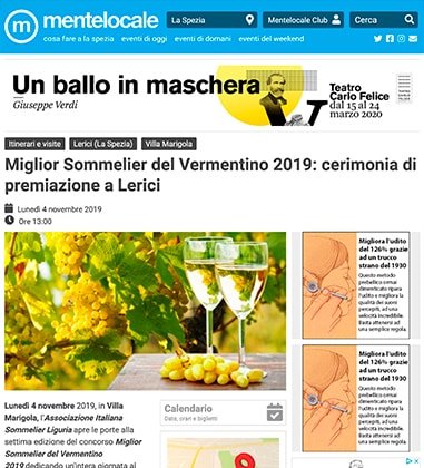 <p>Miglior Sommelier del Vermentino 2019: cerimonia di premiazione a Lerici</p>