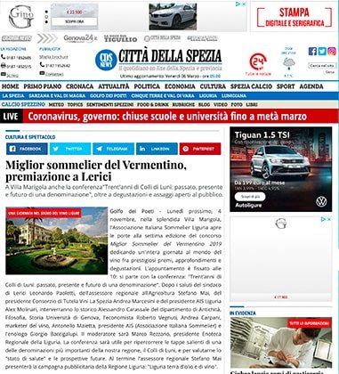Miglior sommelier del Vermentino, premiazione a Lerici