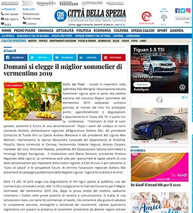 <p>Domani si elegge il miglior sommelier di vermentino 2019</p>