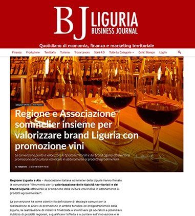 Regione e Associazione sommelier insieme per valorizzare brand Liguria con promozione vini