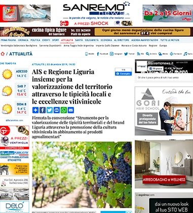 <p>AIS e Regione Liguria insieme per la valorizzazione del territorio attraverso le tipicità locali e le eccellenze vitivinicole</p>