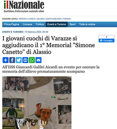 <p>I giovani cuochi di Varazze si aggiudicano il 1° Memorial "Simone Canetto" di Alassio</p>
