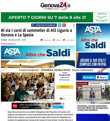 <p>Al via i corsi di sommelier di AIS Liguria a Genova e La Spezia</p>