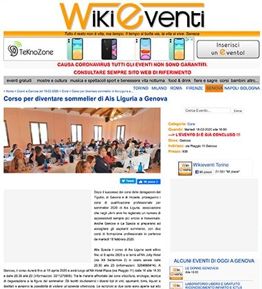 <p>Corso per diventare sommelier di Ais Liguria a Genova</p>