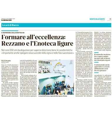 <p>Formare all'eccellenza: Rezzano e l'Enoteca ligure</p>