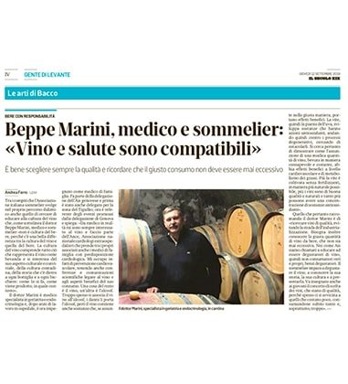 <p>Beppe Marini, medico e sommelier: "Vino e salute sono compatibili"</p>