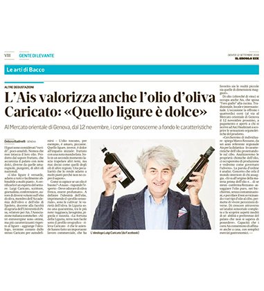 <p>L'Ais valorizza anche l'olio d'oliva. Caricato: "Quello ligure è dolce"</p>