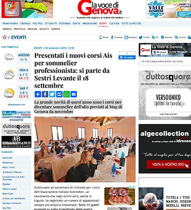 <p>Presentati i nuovi corsi Ais per sommelier professionista: si parte da Sestri Levante il 18 settembre</p>