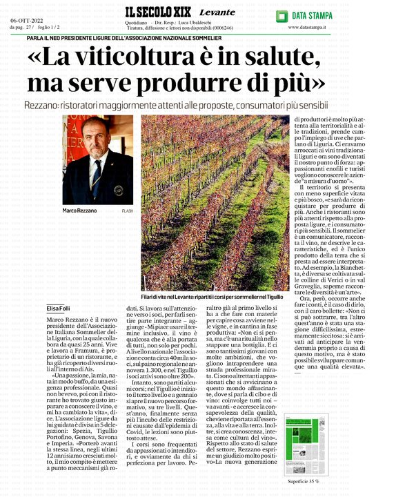 <p>Marco Rezzano: "La viticultura è in salute, ma serve produrre di più".</p>