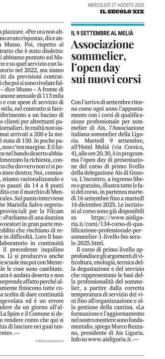 <p>Associazione sommelier, l'open day sui nuovi corsi</p>