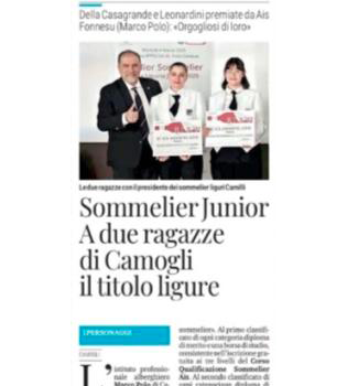 <p>Sommelier Junior. A due ragazze di Camogli il titolo ligure&nbsp;</p>