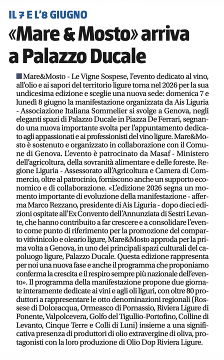 <p>"Mare&Mosto" arriva a Palazzo Ducale</p>