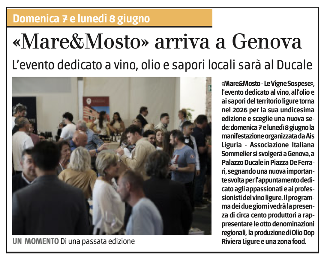 <p>"Mare&Mosto" arriva a Genova</p>
