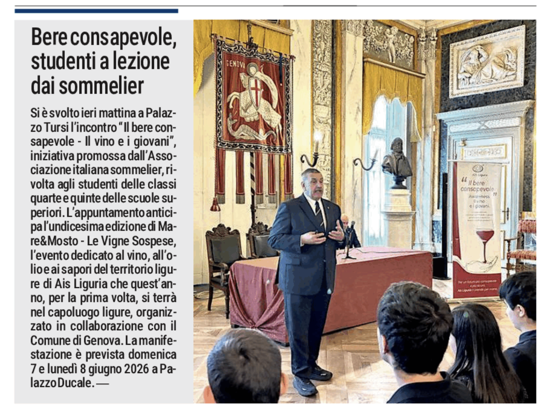 <p>Bere consapevole, studenti a lezione dai sommelier</p>